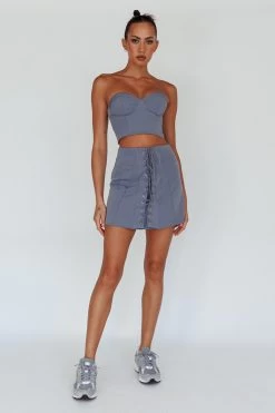 Ventura Bustier Crop Top Suit Grey -Fashion women's clothing ST3822D SSUITGREY 6 5f651047 6210 48c5 9aa9 e740418238a3