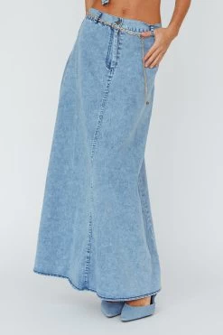 Romcom Maxi Skirt Denim Blue -Fashion women's clothing ST3864D S 20DENIM 20BLUE 4