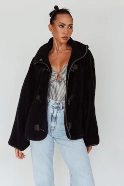 Cambra Toggle Jacket Black -Fashion women's clothing ST3931D 20BLACK 5