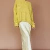 Kayce Dropped Shoulder Knit Sweater Yellow