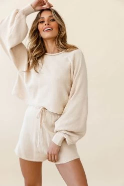 Easy Breezy Long Sleeve Midi Sweater Beige -Fashion women's clothing ZES006 BEIGE 7