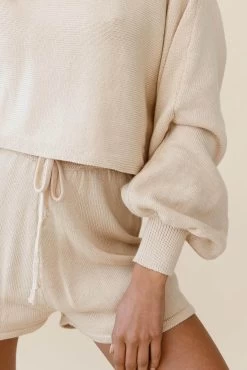 Easy Breezy Drawstring Waist Shorts Beige -Fashion women's clothing ZES009 BEIGE 5