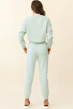 Monterey Long Sleeve Pull String Sweater Green -Fashion women's clothing ZES011 GREEN 3