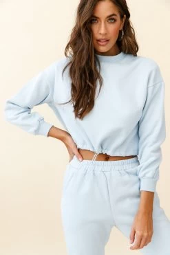 Monterey Elasticated Waist Jogger Pants Blue -Fashion women's clothing ZES012 BLUE 5