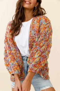 Santa Ana Chunky Knit Cardigan Funfetti -Fashion women's clothing ZGF001 FUNFETTI 4