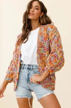 Santa Ana Chunky Knit Cardigan Funfetti -Fashion women's clothing ZGF001 FUNFETTI 7