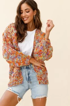 Santa Ana Chunky Knit Cardigan Funfetti -Fashion women's clothing ZGF001 FUNFETTI 8