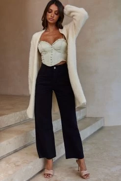 Hold The Phone Long Sleeve Fuzzy Duster Cardigan Cream 9 Hold The Phone Long Sleeve Fuzzy Duster Cardigan Cream -Fashion women's clothing ZNL015D CREAM 2