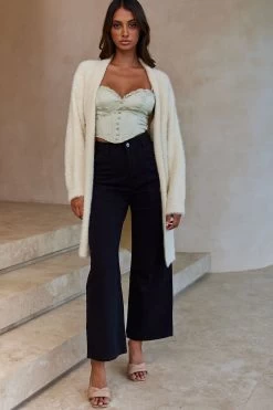 Hold The Phone Long Sleeve Fuzzy Duster Cardigan Cream 10 Hold The Phone Long Sleeve Fuzzy Duster Cardigan Cream -Fashion women's clothing ZNL015D CREAM 4