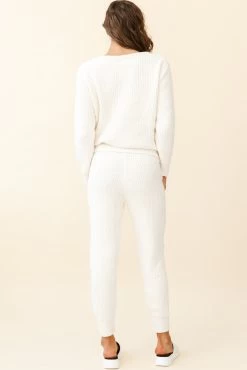 Sundown Front Pocket Jogger Pants Cream -Fashion women's clothing ZNL042 CREAM 3