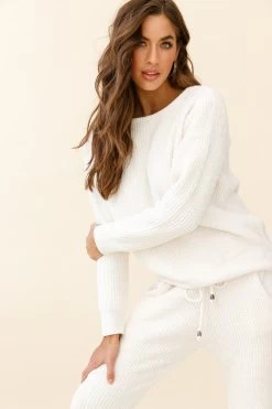 Sundown Front Pocket Jogger Pants Cream -Fashion women's clothing ZNL042 CREAM 5