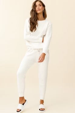 Sundown Front Pocket Jogger Pants Cream -Fashion women's clothing ZNL042 CREAM 6