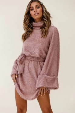 Kiara High Neck Kimono Sleeve Knit Dress Blush 11 Kiara High Neck Kimono Sleeve Knit Dress Blush -Fashion women's clothing cm0148d blush 190910sl0662