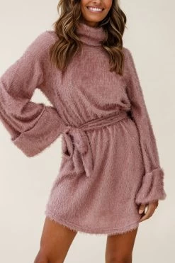 Kiara High Neck Kimono Sleeve Knit Dress Blush 16 Kiara High Neck Kimono Sleeve Knit Dress Blush -Fashion women's clothing cm0148d blush 190910sl0667