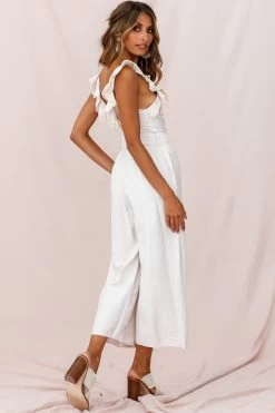 Danube Belted Waist Jumpsuit Beige -Fashion women's clothing photo 1083 st1355b01 beige