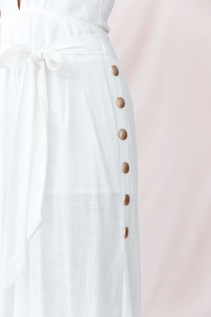 Aruba Wide Leg Halterneck Jumpsuit White 4 Aruba Wide Leg Halterneck Jumpsuit White - Image 4