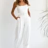 Santa Barbara Cuffed Hem Belted Jumpsuit White