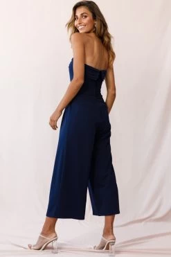Chosen Strapless Wide Leg Jumpsuit Navy -Fashion women's clothing photo 1420 14289b navy
