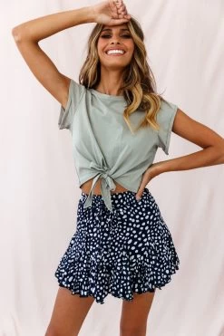 Robyn Flounce Polka Dot Mini Skirt Navy -Fashion women's clothing photo 1787 14254b14 s navy
