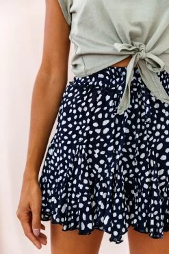 Robyn Flounce Polka Dot Mini Skirt Navy -Fashion women's clothing photo 1794 14254b14 s navy