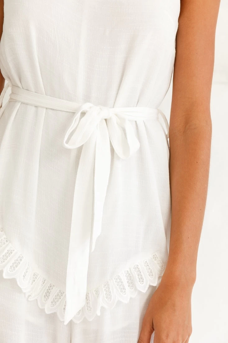 Talitha Tie Strap Wide Leg Jumpsuit White 4 Talitha Tie Strap Wide Leg Jumpsuit White - Image 4