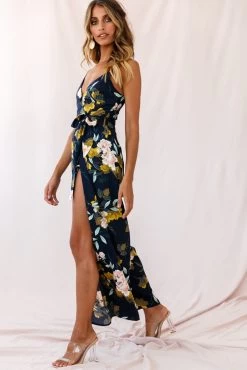 Carrie High Slit Cami Jumpsuit Navy -Fashion women's clothing photo 2351 cb0027b05 navy