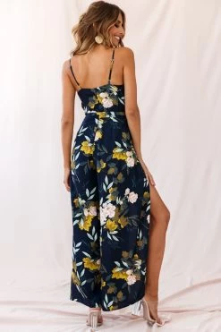 Carrie High Slit Cami Jumpsuit Navy -Fashion women's clothing photo 2356 cb0027b05 navy