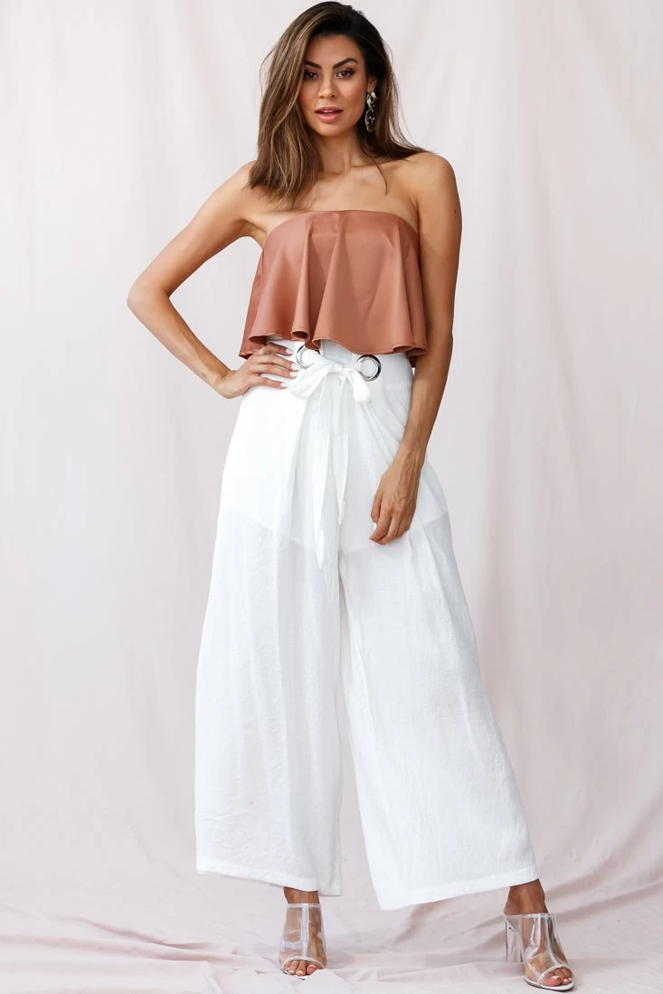 Saigon Wide Leg Eyelet Pants White 5 Saigon Wide Leg Eyelet Pants White - Image 5