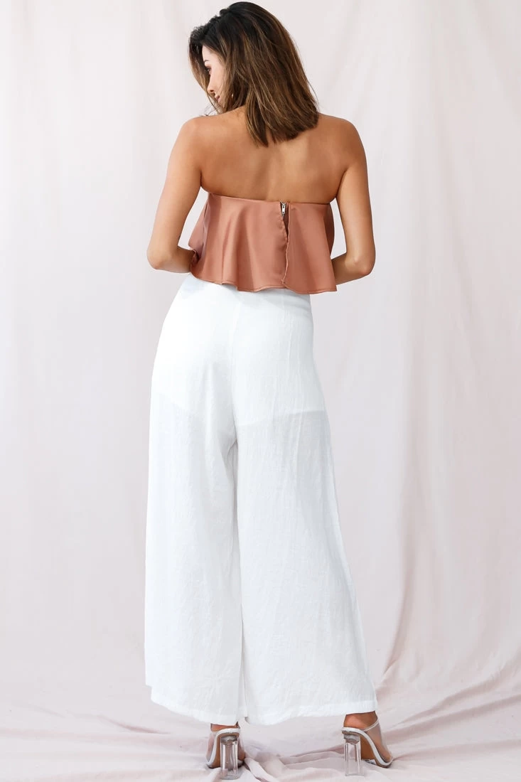 Saigon Wide Leg Eyelet Pants White 3 Saigon Wide Leg Eyelet Pants White - Image 3