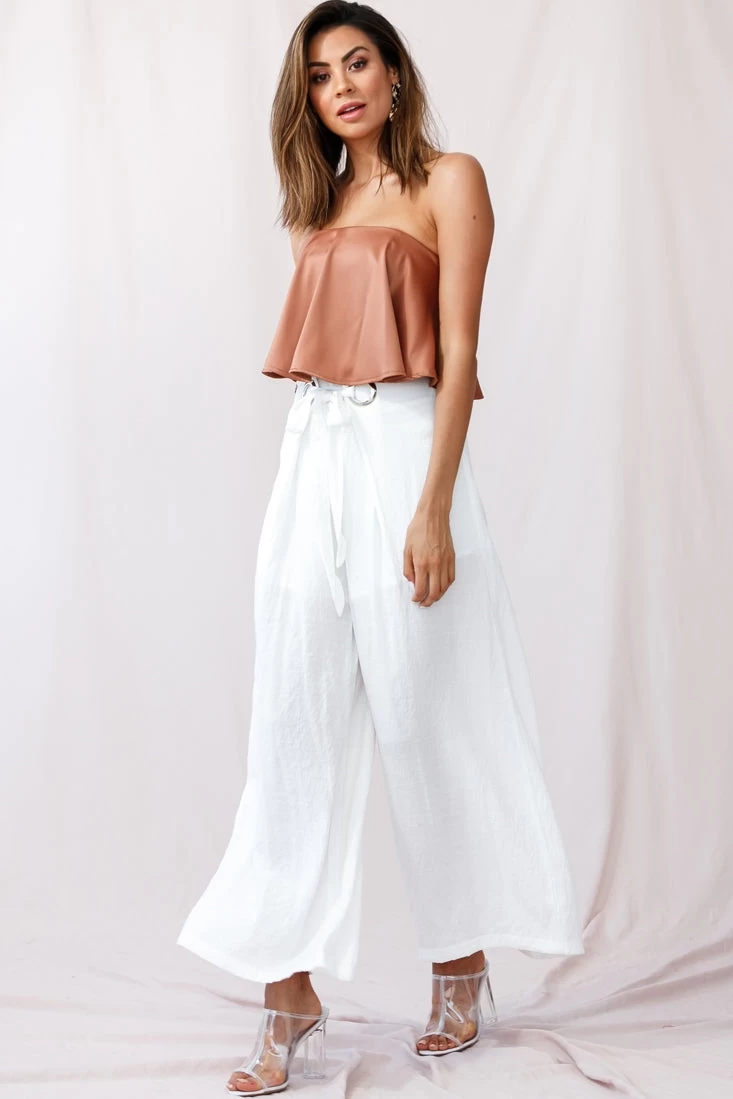 Saigon Wide Leg Eyelet Pants White 2 Saigon Wide Leg Eyelet Pants White - Image 2