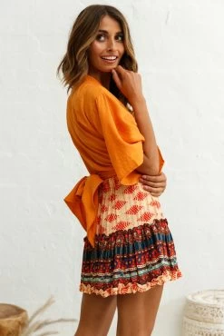 Alexi Mini Skirt Aztec Print Red -Fashion women's clothing photo 249 25292b14 s red 25343d02 tan 1