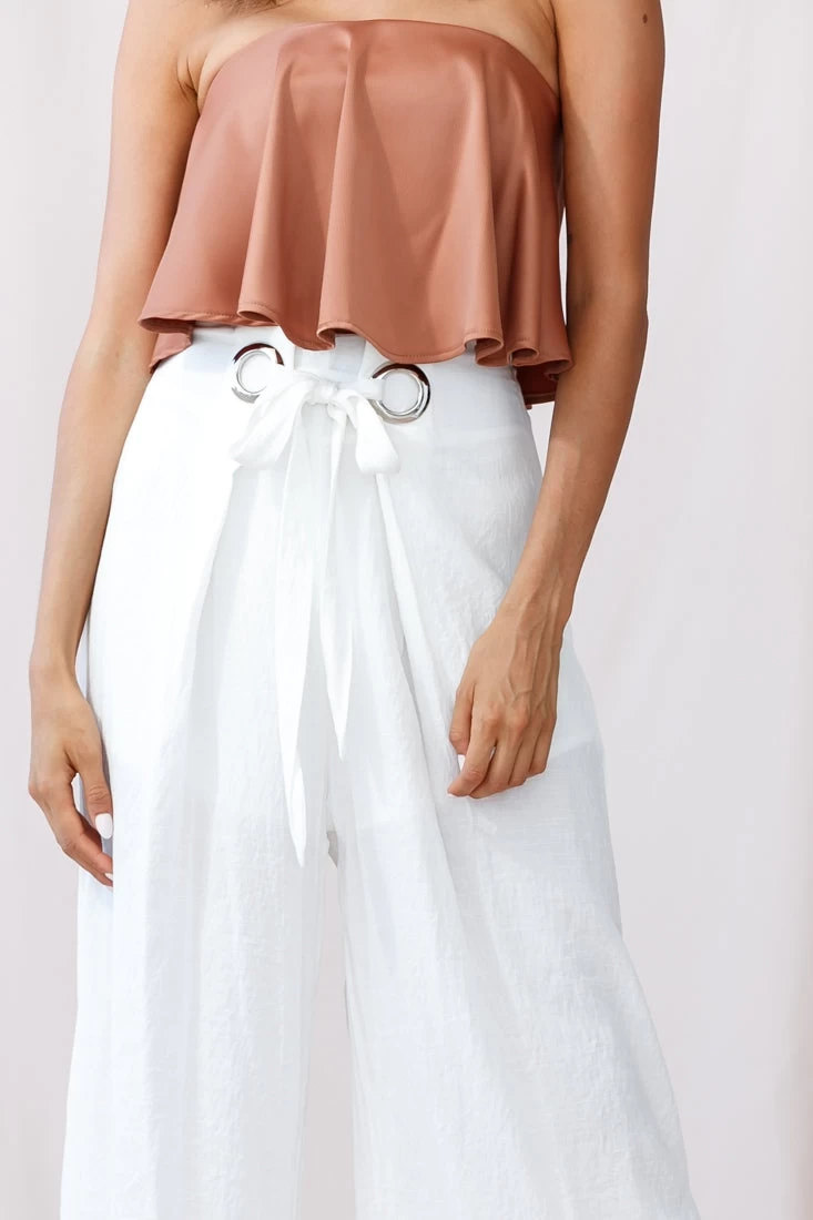 Saigon Wide Leg Eyelet Pants White 4 Saigon Wide Leg Eyelet Pants White - Image 4