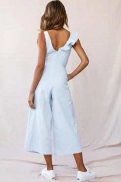 Cheryl Ruffle Strap Wide Leg Jumpsuit Steel Blue 8 Cheryl Ruffle Strap Wide Leg Jumpsuit Steel Blue -Fashion women's clothing photo 2946 62461d steel blue