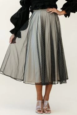 Jasmine Hail Spot Mesh Midi Skirt Black 10 Jasmine Hail Spot Mesh Midi Skirt Black -Fashion women's clothing qs17164b01 black 14491b black 190903sl1767