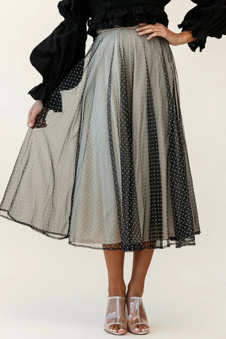 Jasmine Hail Spot Mesh Midi Skirt Black 5 Jasmine Hail Spot Mesh Midi Skirt Black - Image 5