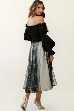 Jasmine Hail Spot Mesh Midi Skirt Black 11 Jasmine Hail Spot Mesh Midi Skirt Black -Fashion women's clothing qs17164b01 black 14491b black 190903sl1772