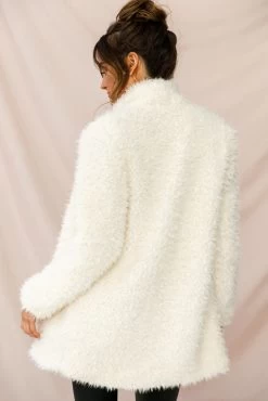 Park City Fleece Jacket White -Fashion women's clothing st1387b white 3