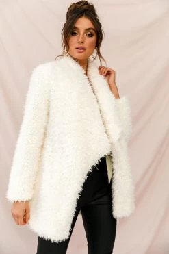 Park City Fleece Jacket White -Fashion women's clothing st1387b white 5