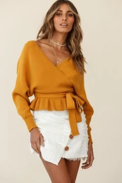 Venetian Faux Placket Frayed Wrap Mini Skirt White 11 Venetian Faux Placket Frayed Wrap Mini Skirt White -Fashion women's clothing st1740d white 27129b mustard 190903sl0283 2
