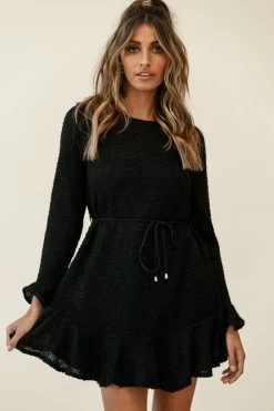 Montville Long Sleeve Knit Dress Black 9 Montville Long Sleeve Knit Dress Black -Fashion women's clothing st1798bk05 black 190903sl2482