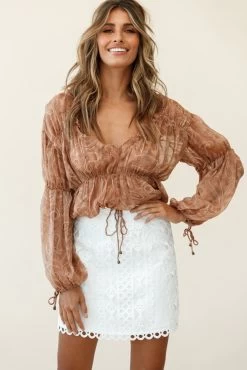 Dinah Crochet Overlay Skirt White -Fashion women's clothing st2222d white st2321b tan 190903sl2075 1