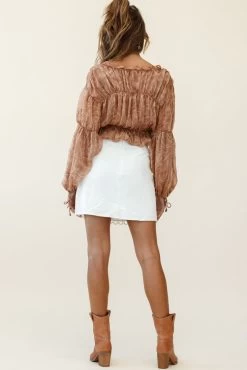 Dinah Crochet Overlay Skirt White -Fashion women's clothing st2222d white st2321b tan 190903sl2087 1