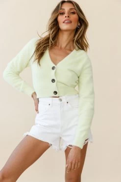 Dusky Nights Fuzzy Knit Cardigan Mint -Fashion women's clothing zag004 mint 200722sl 0296