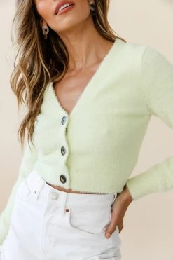 Dusky Nights Fuzzy Knit Cardigan Mint -Fashion women's clothing zag004 mint 200722sl 0303