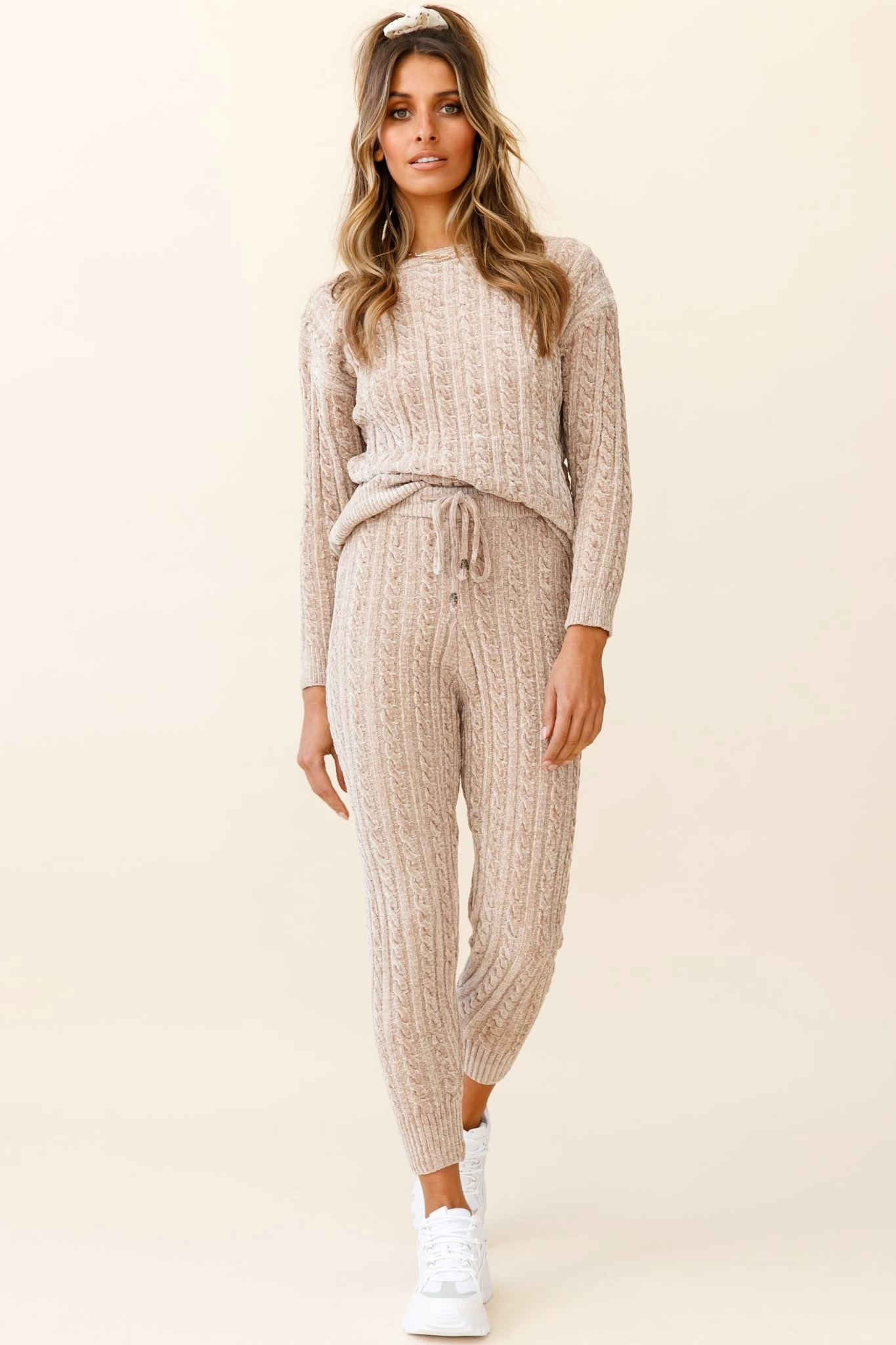 Kansas Cable Knit Fitted Pants Brown 1 Kansas Cable Knit Fitted Pants Brown