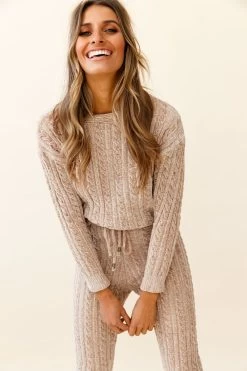 Kansas Cable Knit Fitted Pants Brown 12 Kansas Cable Knit Fitted Pants Brown -Fashion women's clothing znl019 brown 7